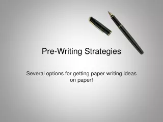 Pre-Writing Strategies
