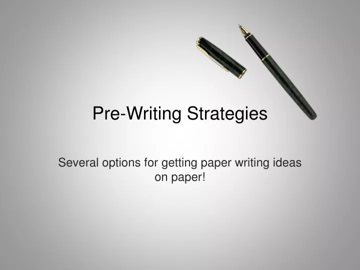 pre writing strategies