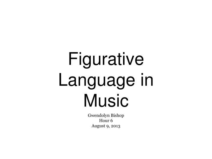 figurative language in music