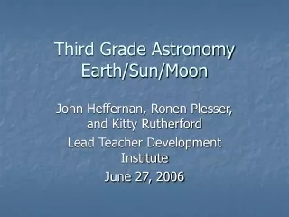 Third Grade Astronomy Earth/Sun/Moon