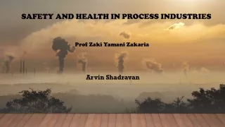 SAFETY AND HEALTH IN PROCESS INDUSTRIES
