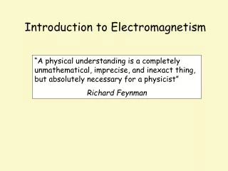 Introduction to Electromagnetism