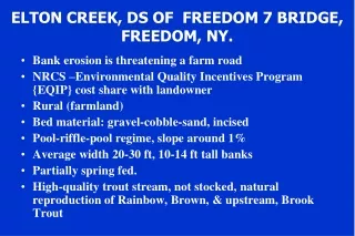 ELTON CREEK, DS OF  FREEDOM 7 BRIDGE,  FREEDOM, NY.