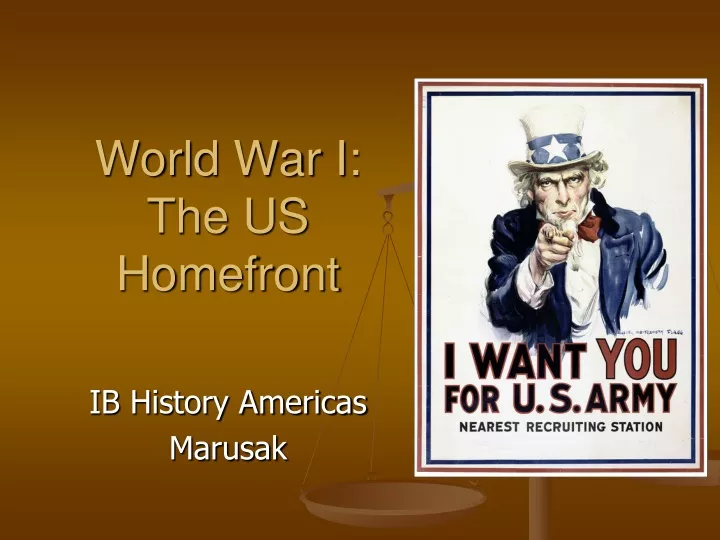 world war i the us homefront