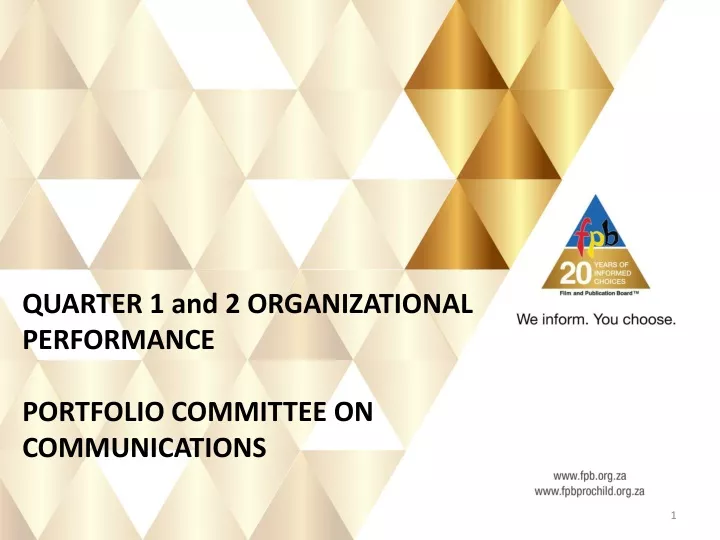quarter 1 and 2 organizational performance portfolio committee on communications