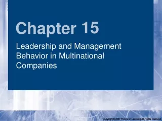 Leadership and Management Behavior in Multinational Companies