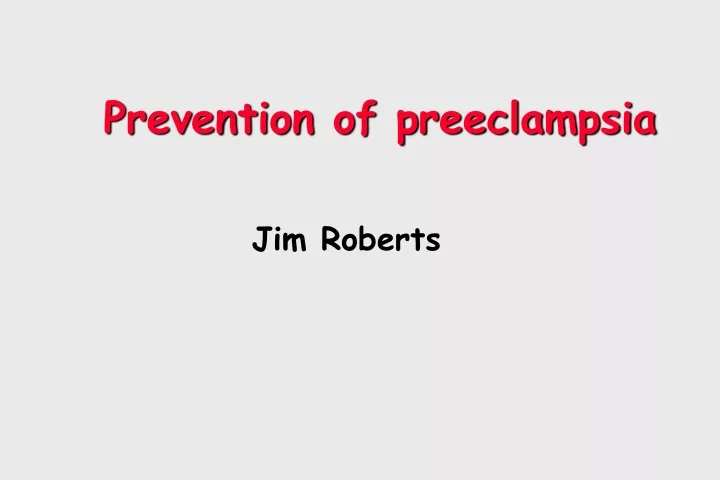 prevention of preeclampsia