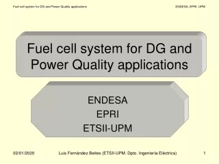 Fuel cell system for DG and Power Quality applications