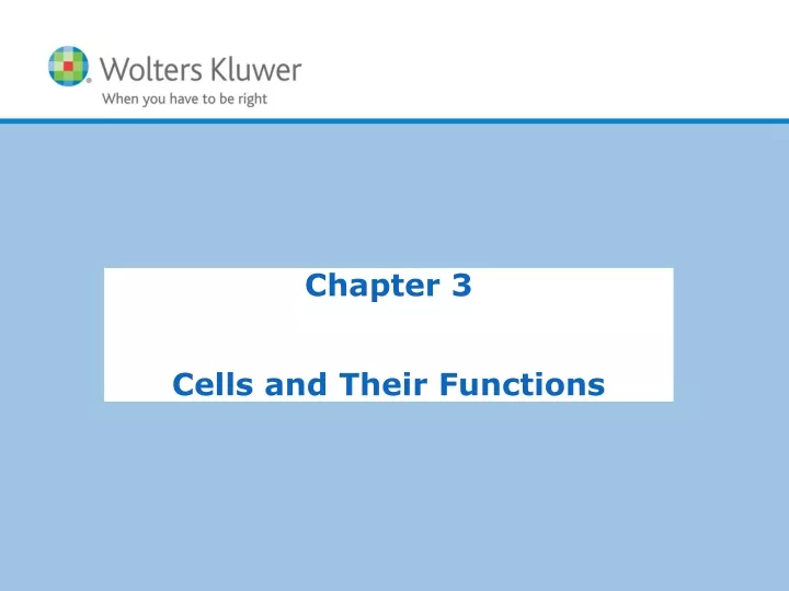 chapter 3 cells and their functions