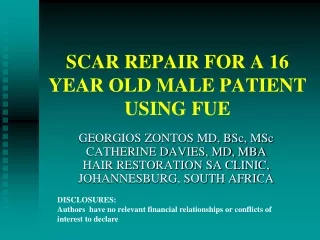 SCAR REPAIR FOR A 16 YEAR OLD MALE PATIENT USING FUE