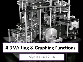 4.3 Writing &amp; Graphing Functions