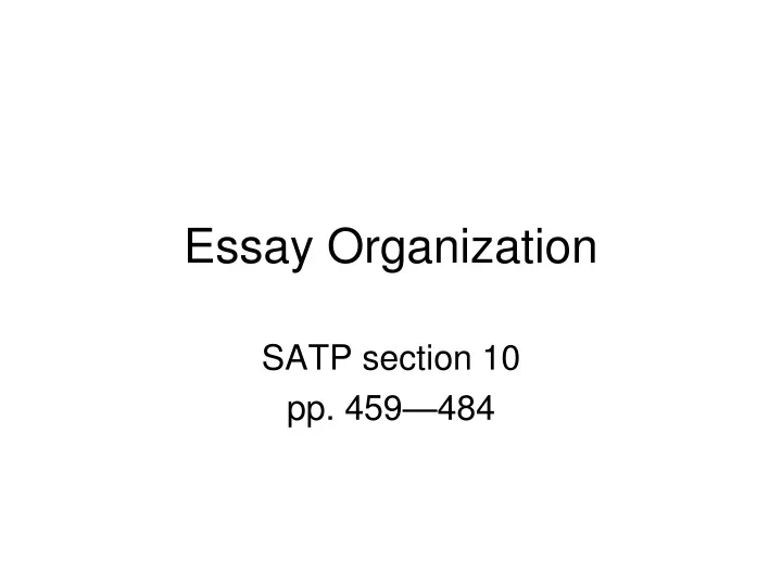 essay organization