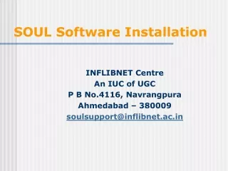 SOUL Software Installation