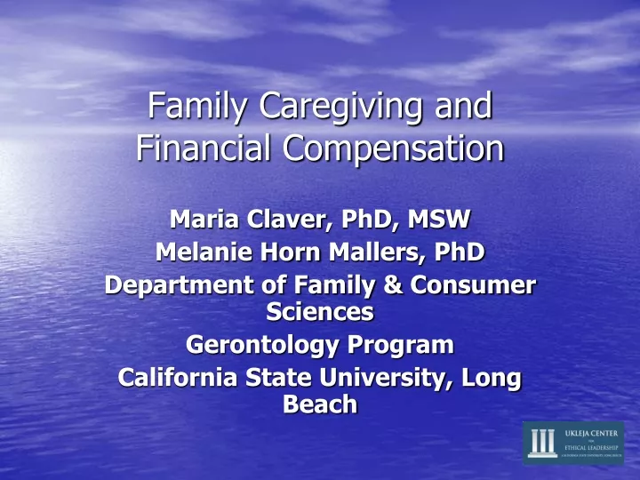 family caregiving and financial compensation