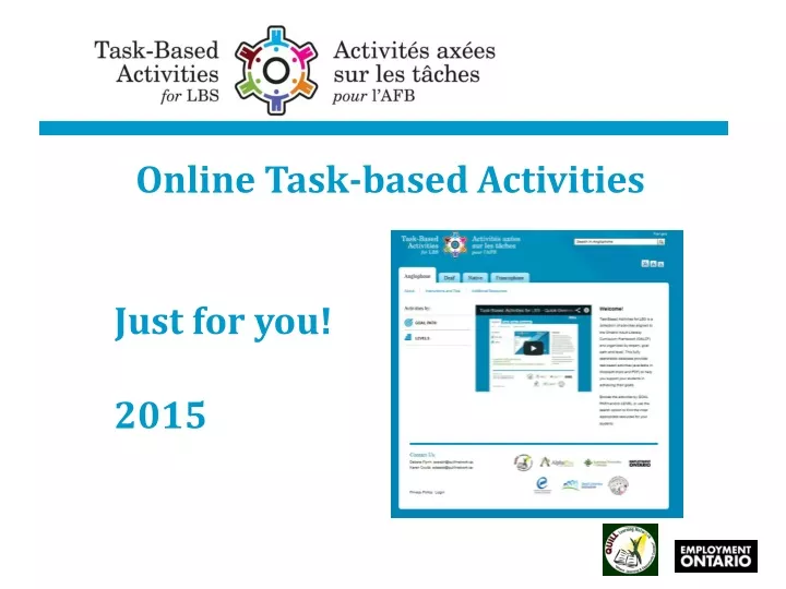 online task based activities just for you 2015