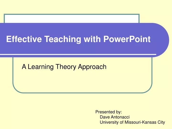 effective teaching with powerpoint