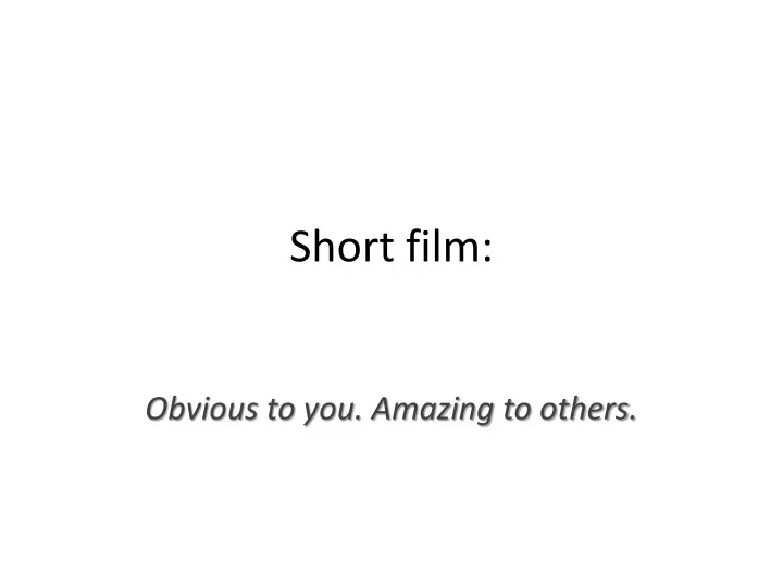 short film