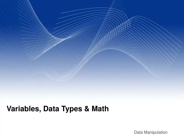 variables data types math