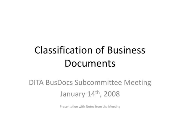 classification of business documents