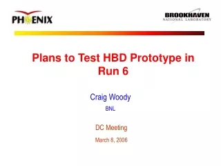 Plans to Test HBD Prototype in  Run 6