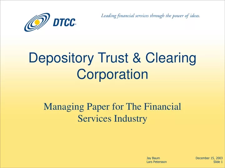 depository trust clearing corporation