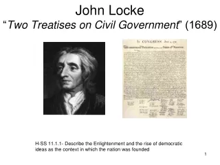 John Locke  “ Two Treatises on Civil Government ” (1689)