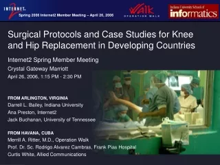 Surgical Protocols and Case Studies for Knee and Hip Replacement in Developing Countries