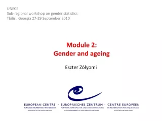 Module 2:  Gender and ageing