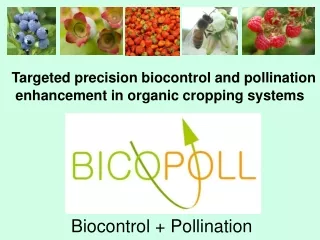 Targeted precision biocontrol and pollination enhancement in organic cropping systems
