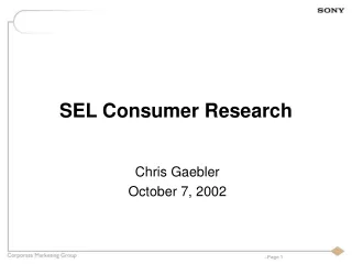SEL Consumer Research