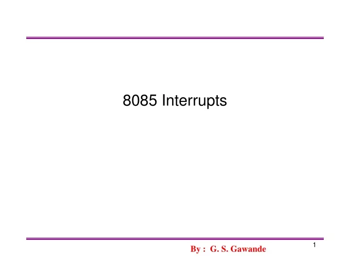 8085 interrupts