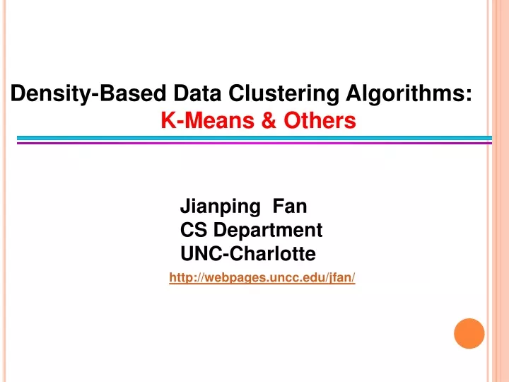density based data clustering algorithms k means