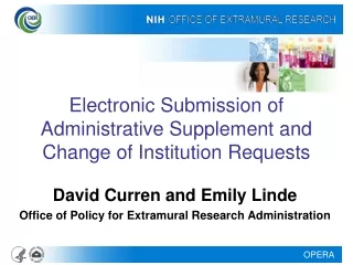 Electronic Submission of Administrative Supplement and Change of Institution Requests
