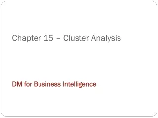 Chapter 15 – Cluster Analysis
