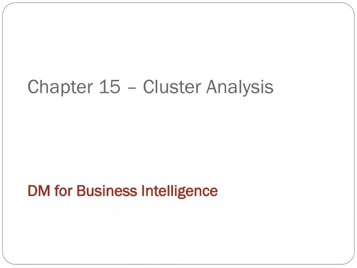 chapter 15 cluster analysis