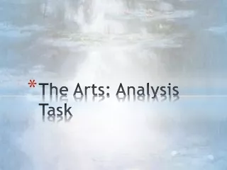 The Arts: Analysis Task