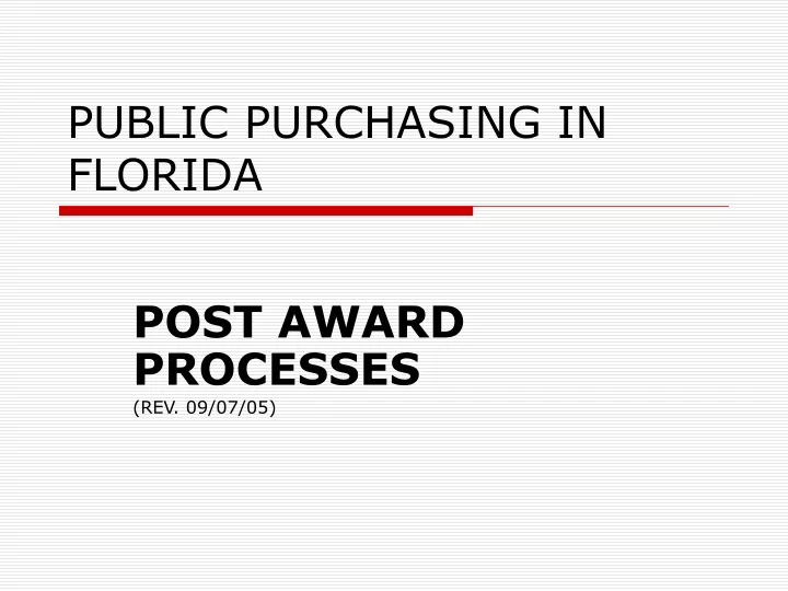 public purchasing in florida