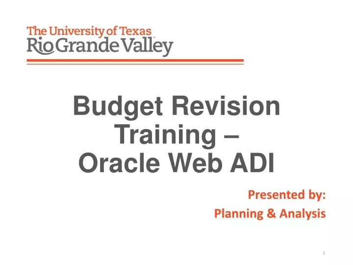 budget revision training oracle web adi