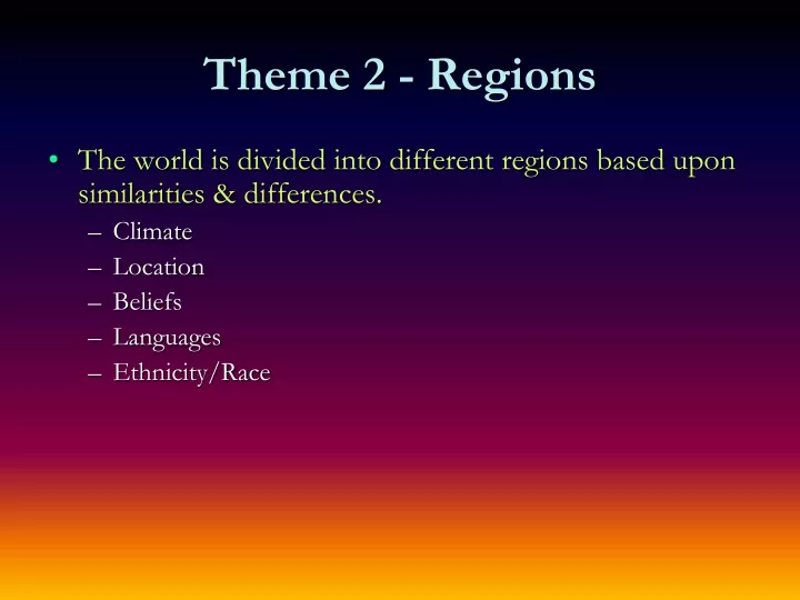theme 2 regions