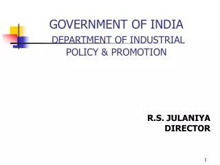 GOVERNMENT OF INDIA DEPARTMENT OF INDUSTRIAL POLICY &amp; PROMOTION