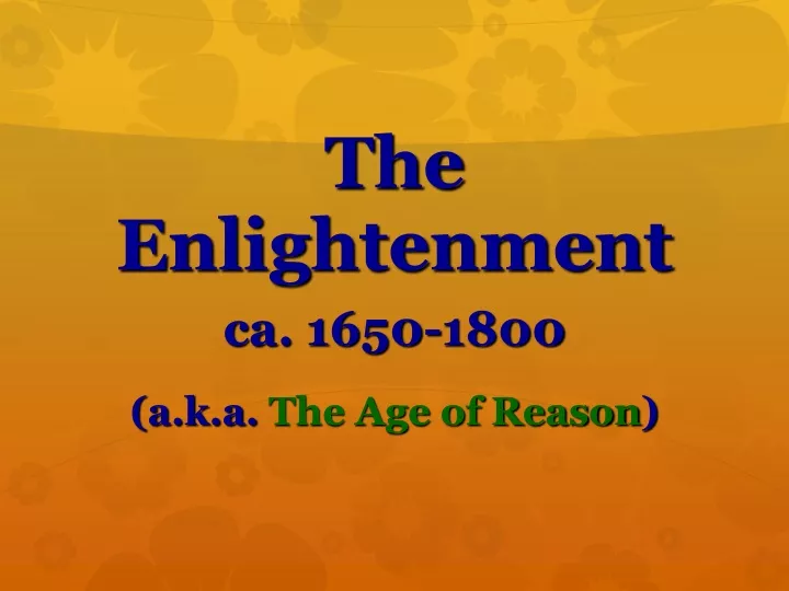 the enlightenment ca 1650 1800
