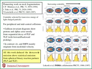 Lukasik et al,  INDRA  collaboration PRC55, 1906 (1997)