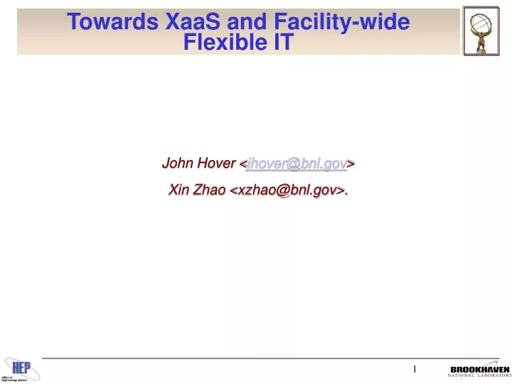 towards xaas and facility wide flexible it