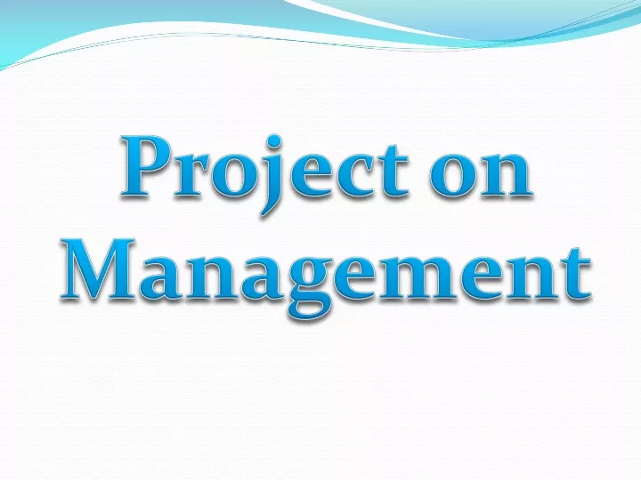 project on management