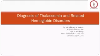 Diagnosis of Thalassemia and Related Hemoglobin Disorders