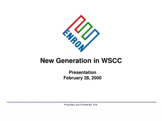 New Generation in WSCC