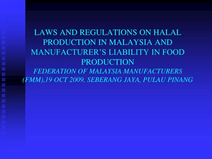 laws and regulations on halal production