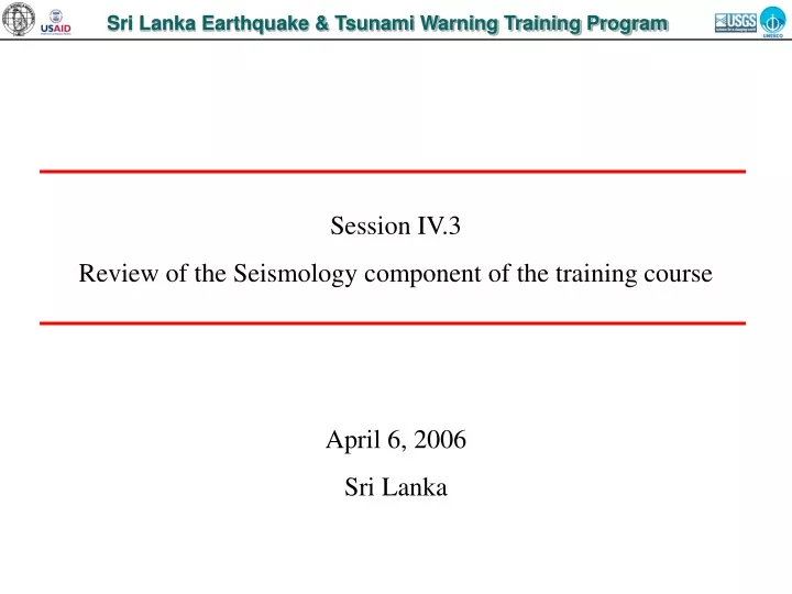 sri lanka earthquake tsunami warning training