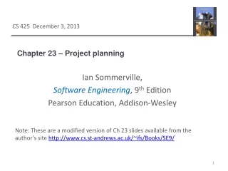 Chapter 23 – Project planning