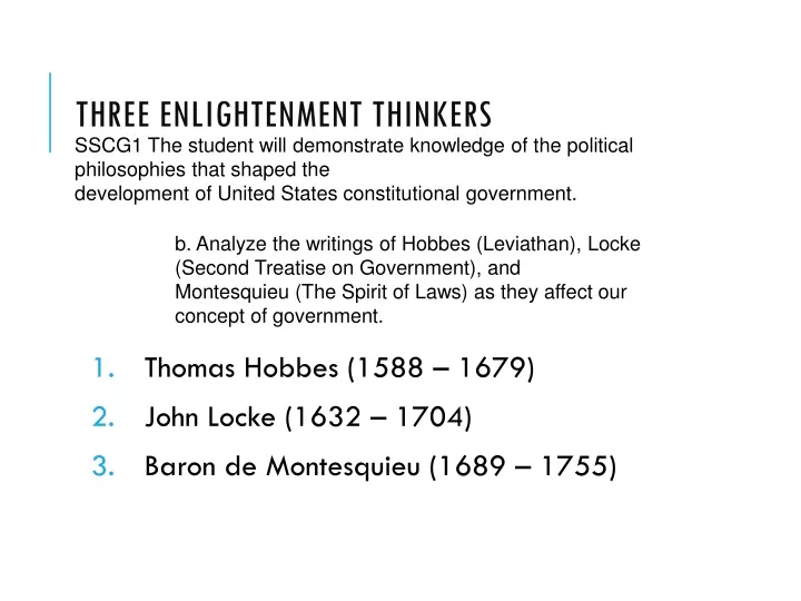 three enlightenment thinkers